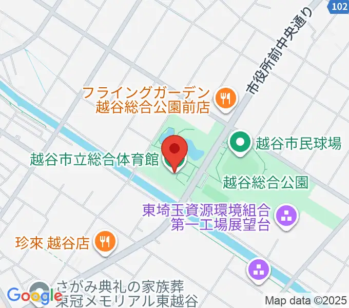 越谷市立総合体育館の地図