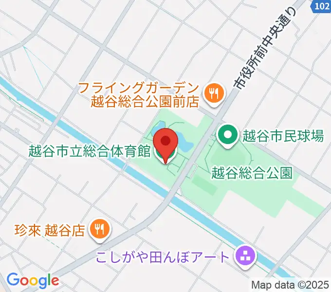 越谷市立総合体育館の地図