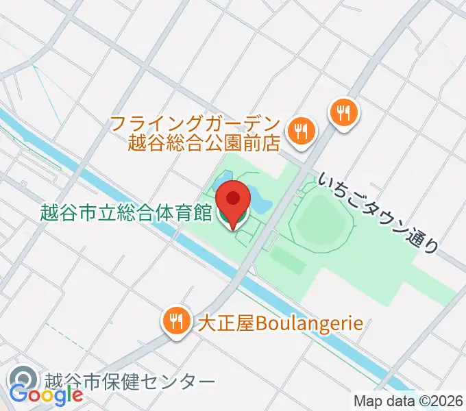 越谷市立総合体育館の地図