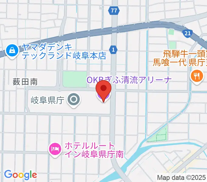 OKBぎふ清流アリーナの地図