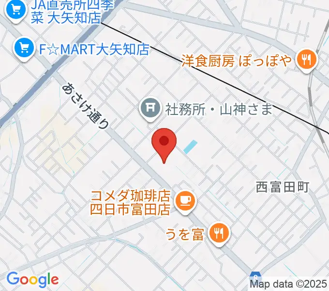 四日市地域総合会館あさけプラザの地図