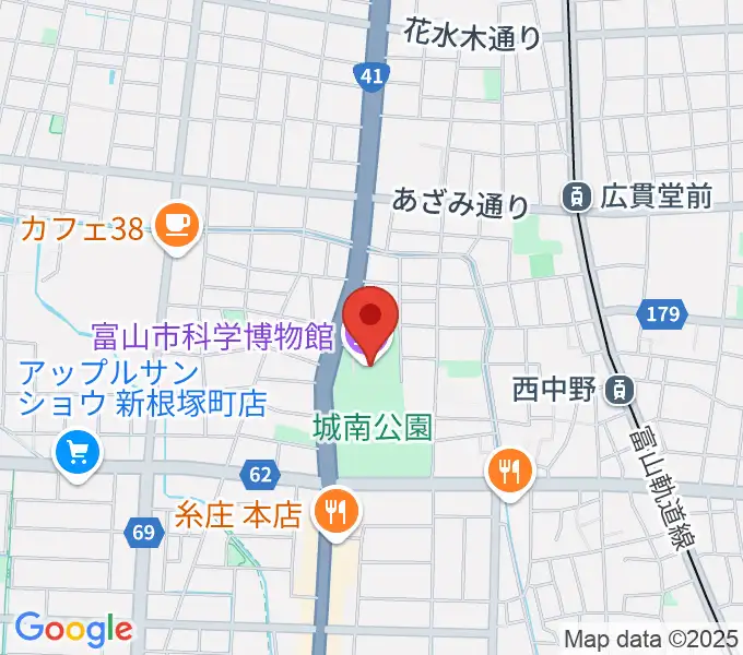 富山市科学博物館の地図