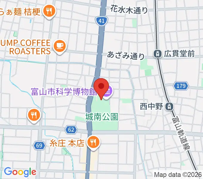 富山市科学博物館の地図