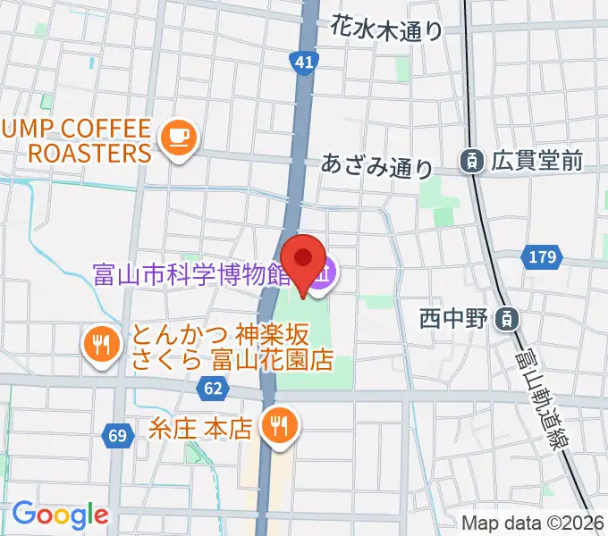 富山市科学博物館の地図