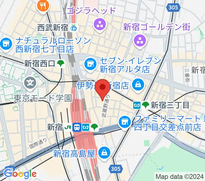 新宿武蔵野館の地図