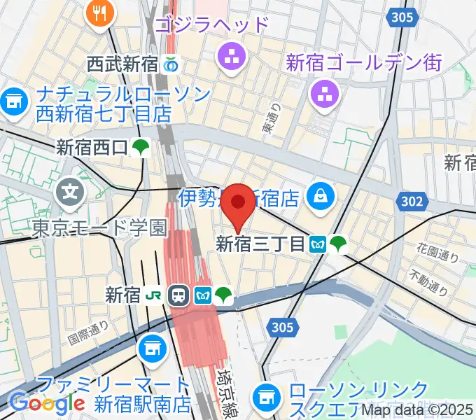 新宿武蔵野館の地図