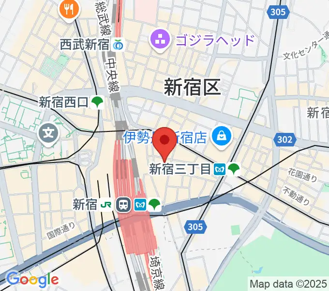 新宿武蔵野館の地図