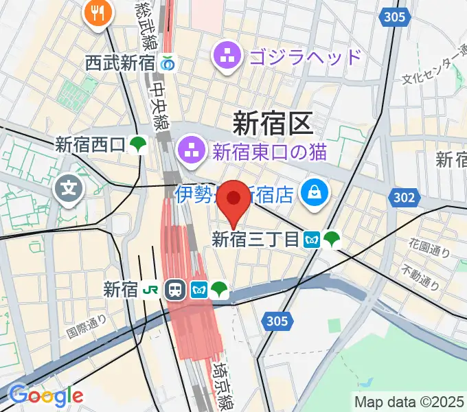 新宿武蔵野館の地図
