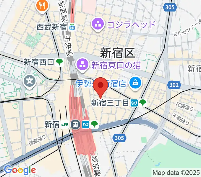 新宿武蔵野館の地図