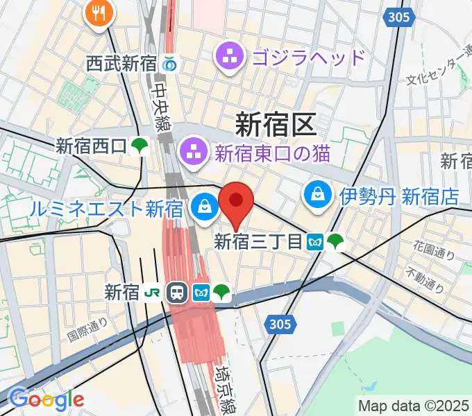 新宿武蔵野館の地図