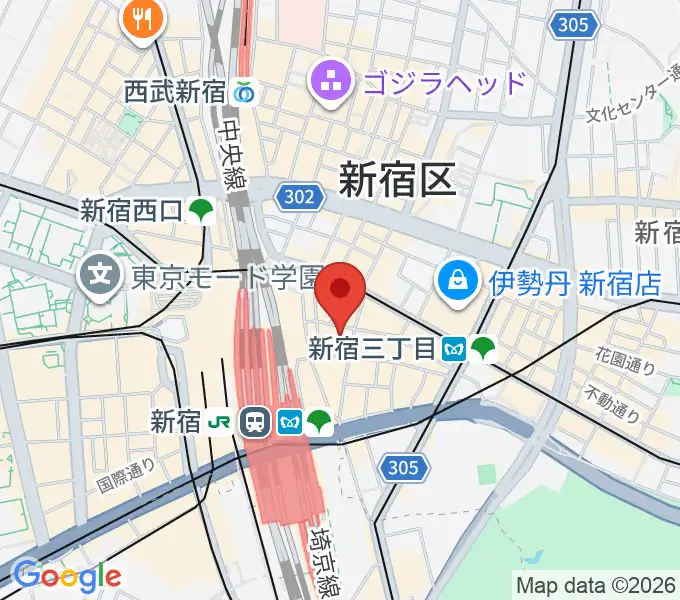 新宿武蔵野館の地図
