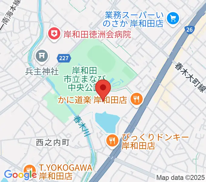 岸和田市総合体育館の地図
