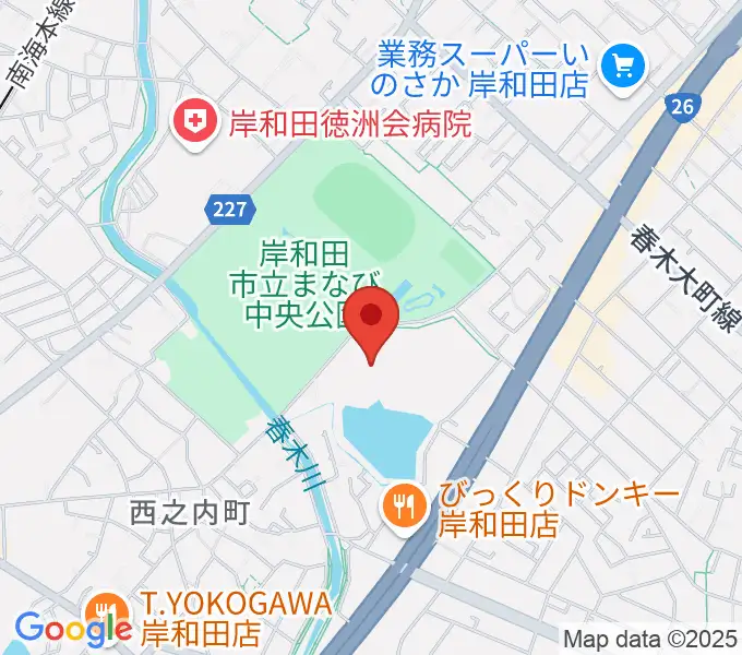 岸和田市総合体育館の地図