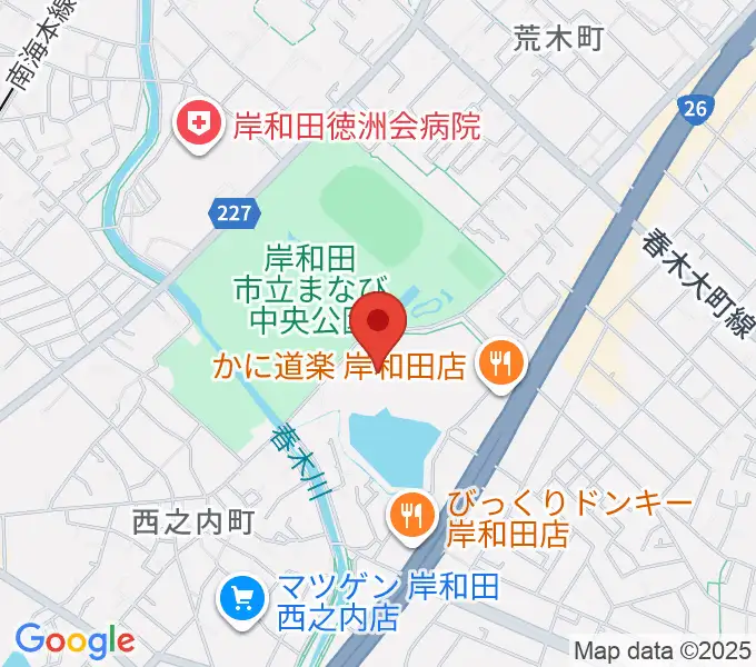 岸和田市総合体育館の地図