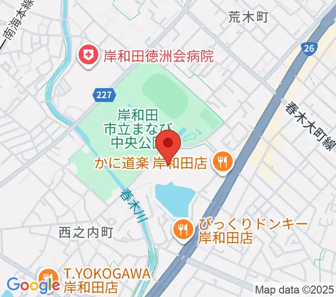 岸和田市総合体育館の地図