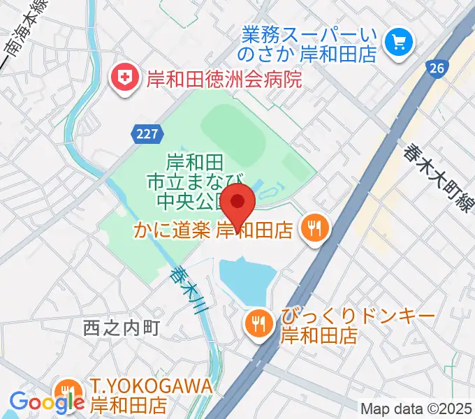 岸和田市総合体育館の地図