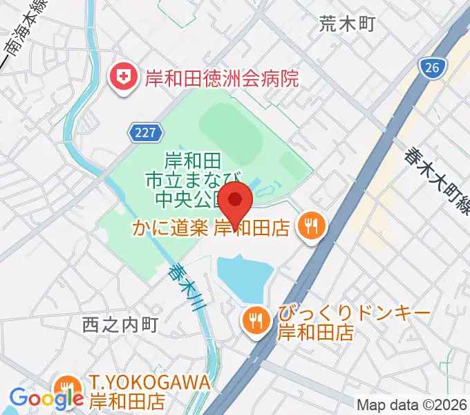岸和田市総合体育館の地図