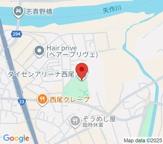 ダイセンアリーナ西尾の地図
