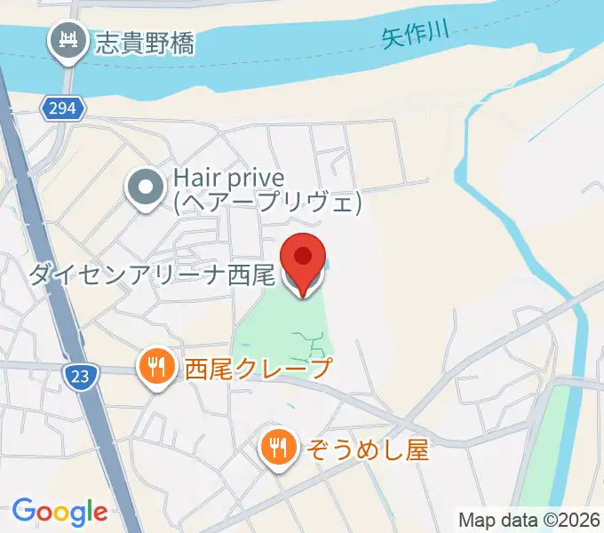 ダイセンアリーナ西尾の地図