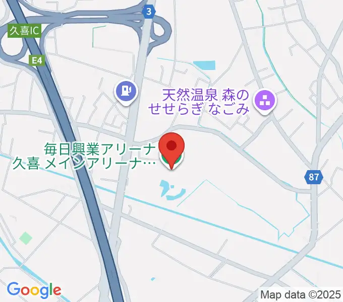 毎日興業アリーナ久喜の地図