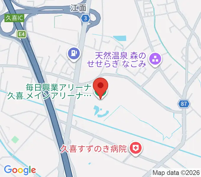 毎日興業アリーナ久喜の地図