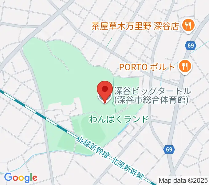 深谷ビッグタートル 深谷市総合体育館の地図