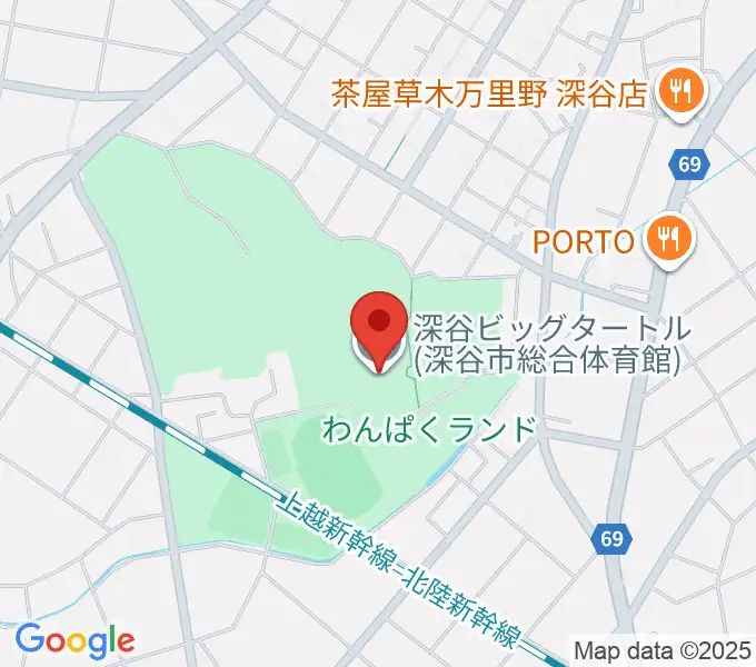 深谷ビッグタートル 深谷市総合体育館の地図