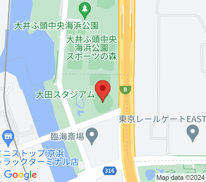 大田スタジアムの場所