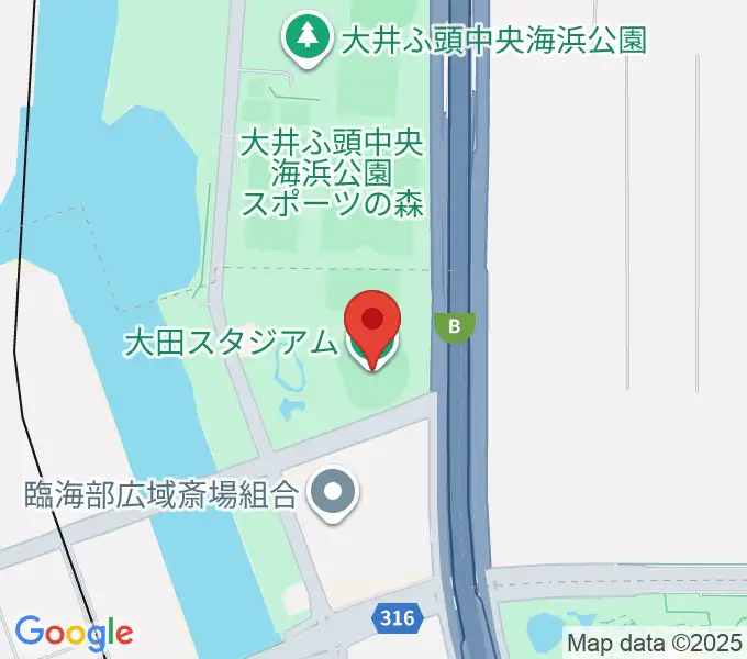 大田スタジアムの地図