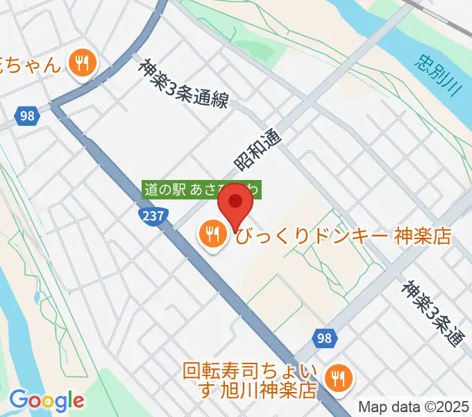 道北アークス大雪アリーナの地図