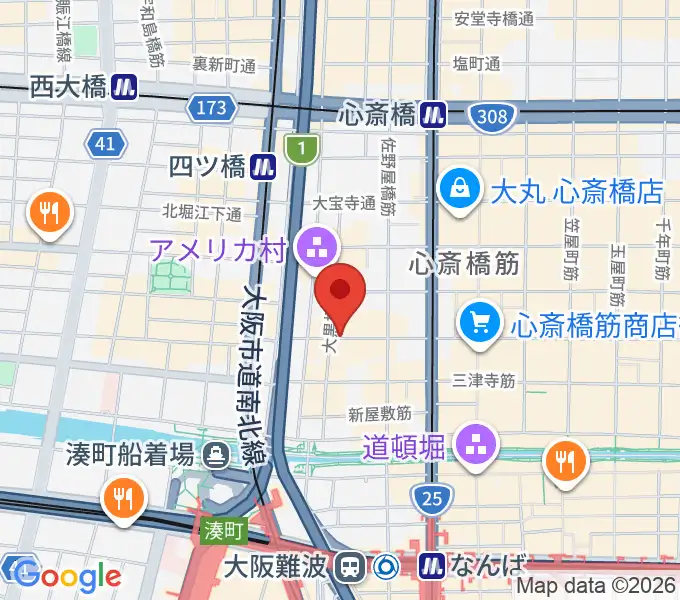 心斎橋Animaの地図