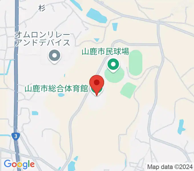 山鹿市総合体育館の地図