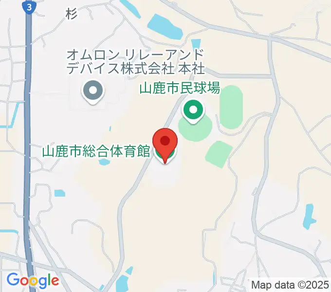 山鹿市総合体育館の地図