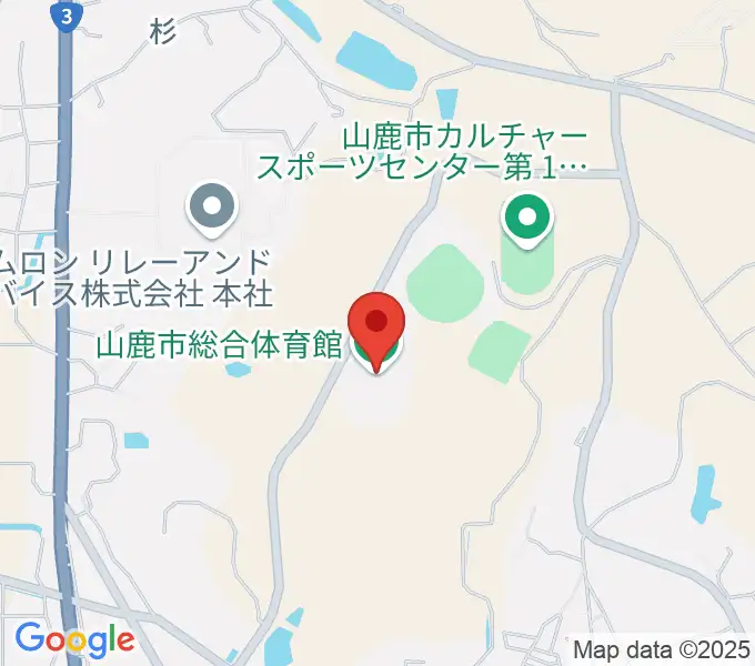 山鹿市総合体育館の地図