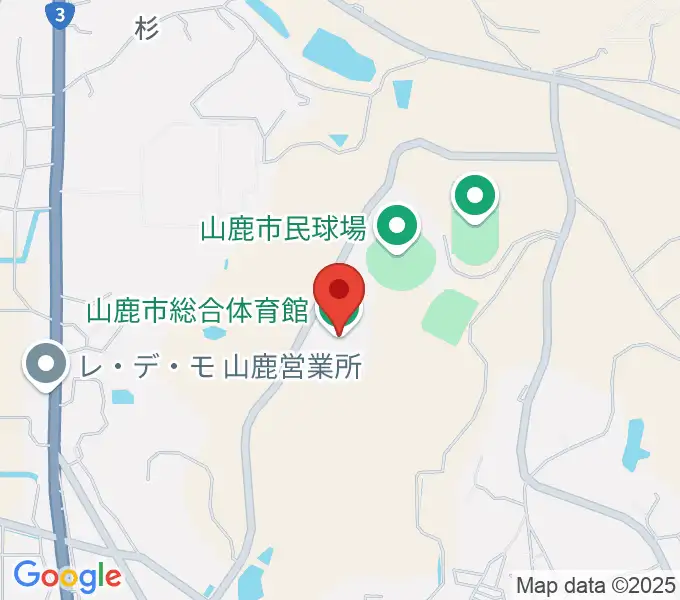山鹿市総合体育館の地図
