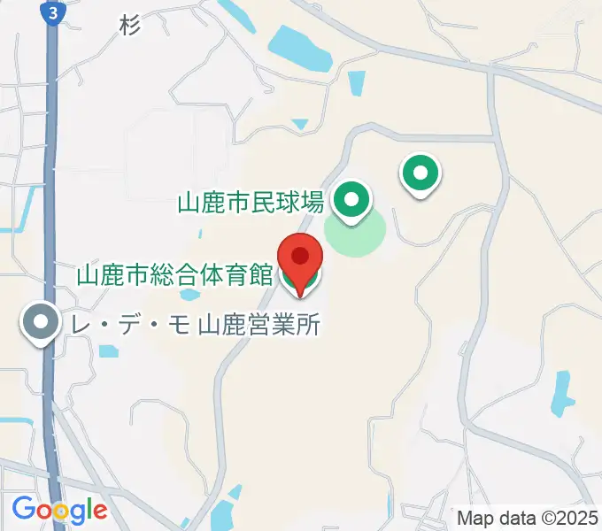 山鹿市総合体育館の地図