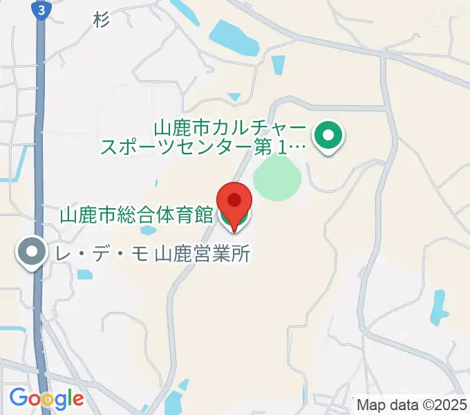 山鹿市総合体育館の地図