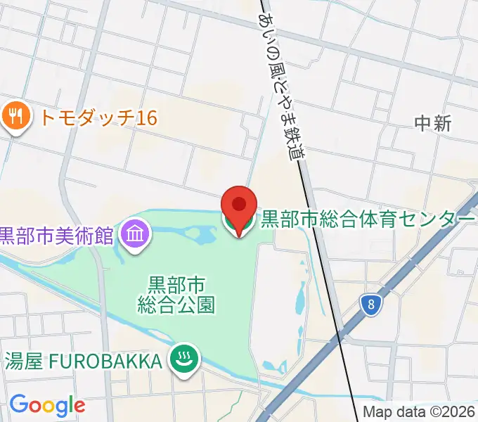 黒部市総合体育センターの地図