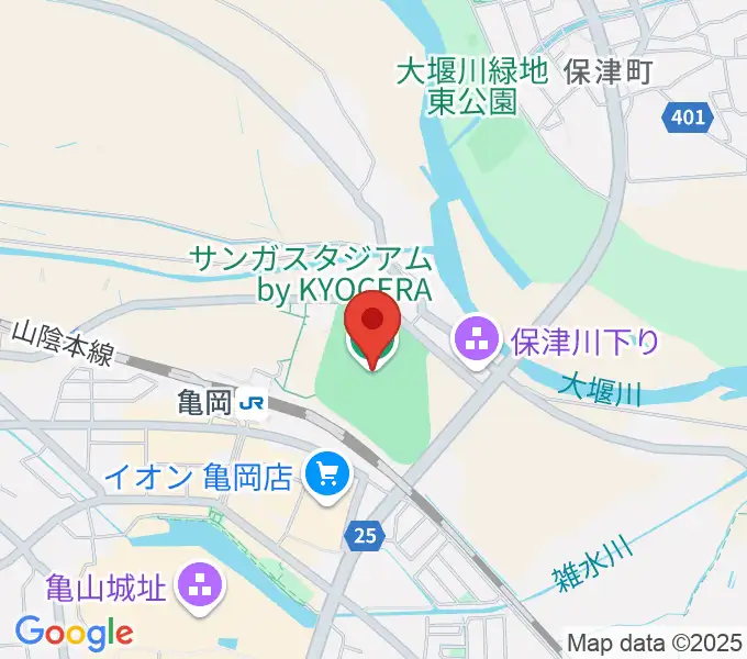 サンガスタジアム by KYOCERAの地図