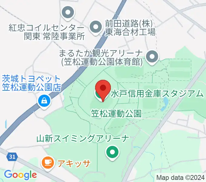 水戸信用金庫スタジアムの地図