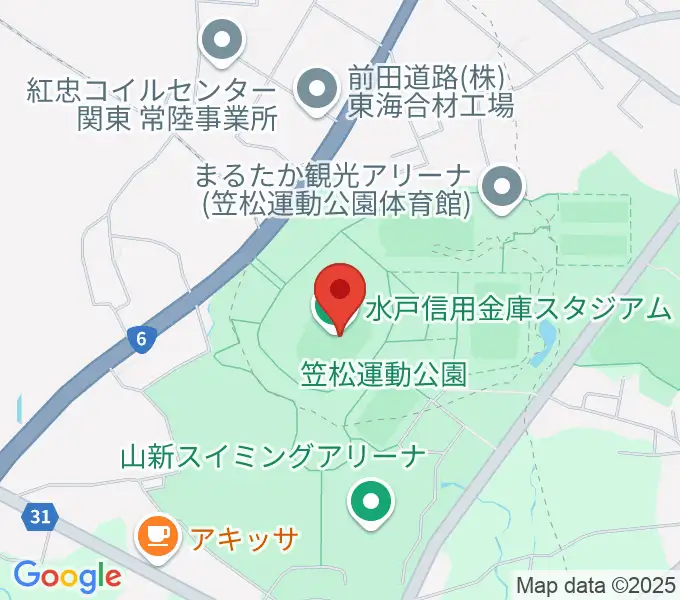 水戸信用金庫スタジアムの地図