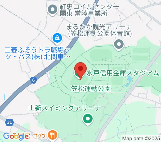 水戸信用金庫スタジアムの地図
