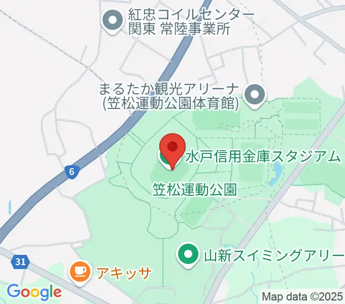 水戸信用金庫スタジアムの地図