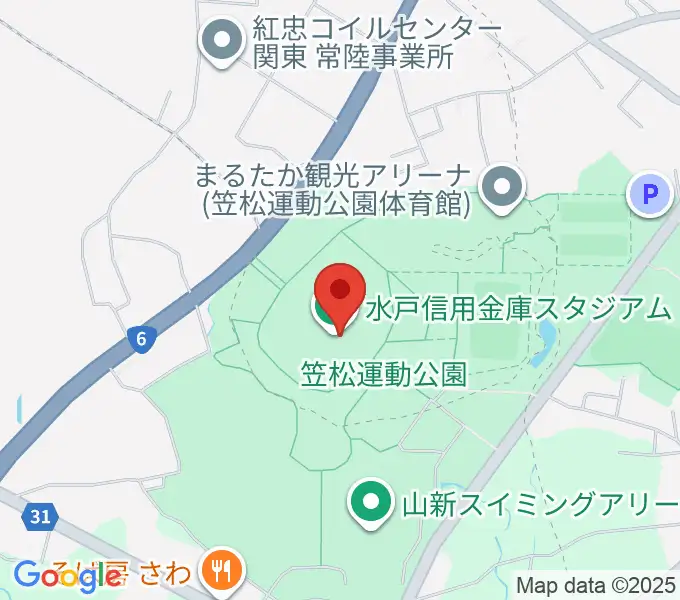水戸信用金庫スタジアムの地図