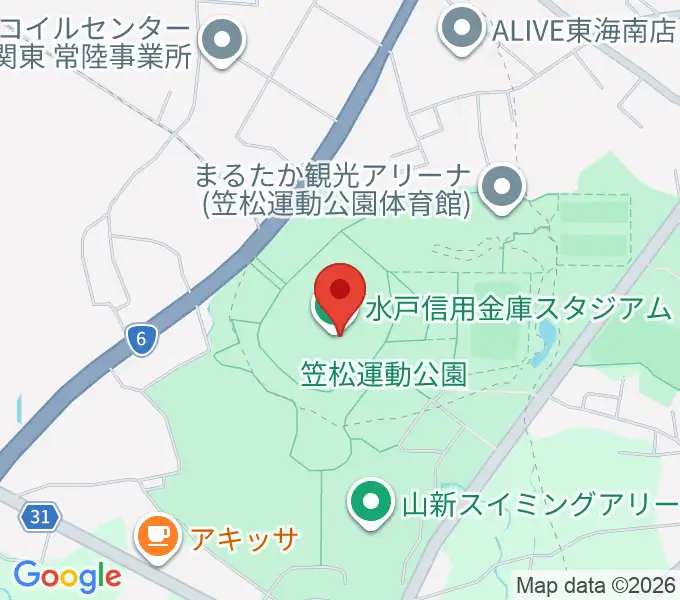 水戸信用金庫スタジアムの地図