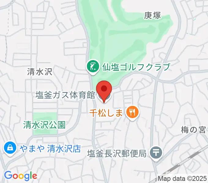 塩釜ガス体育館の地図