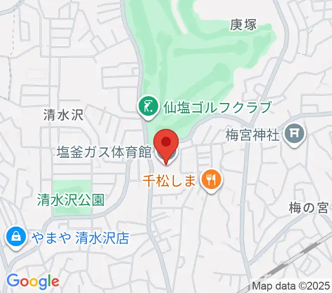 塩釜ガス体育館の地図