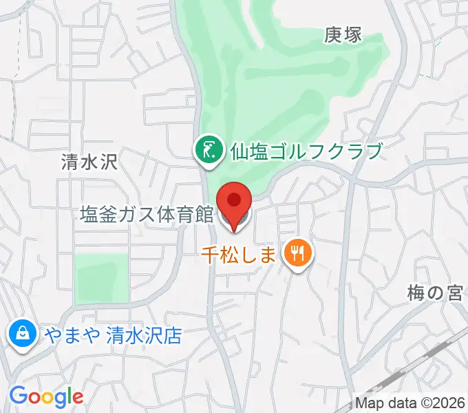 塩釜ガス体育館の地図