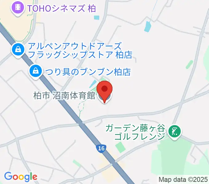 柏市沼南体育館の地図