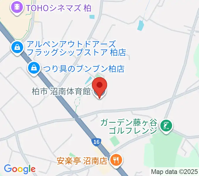 柏市沼南体育館の地図